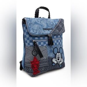 Desigual Midsize Denim Mickey Mouse Backpack